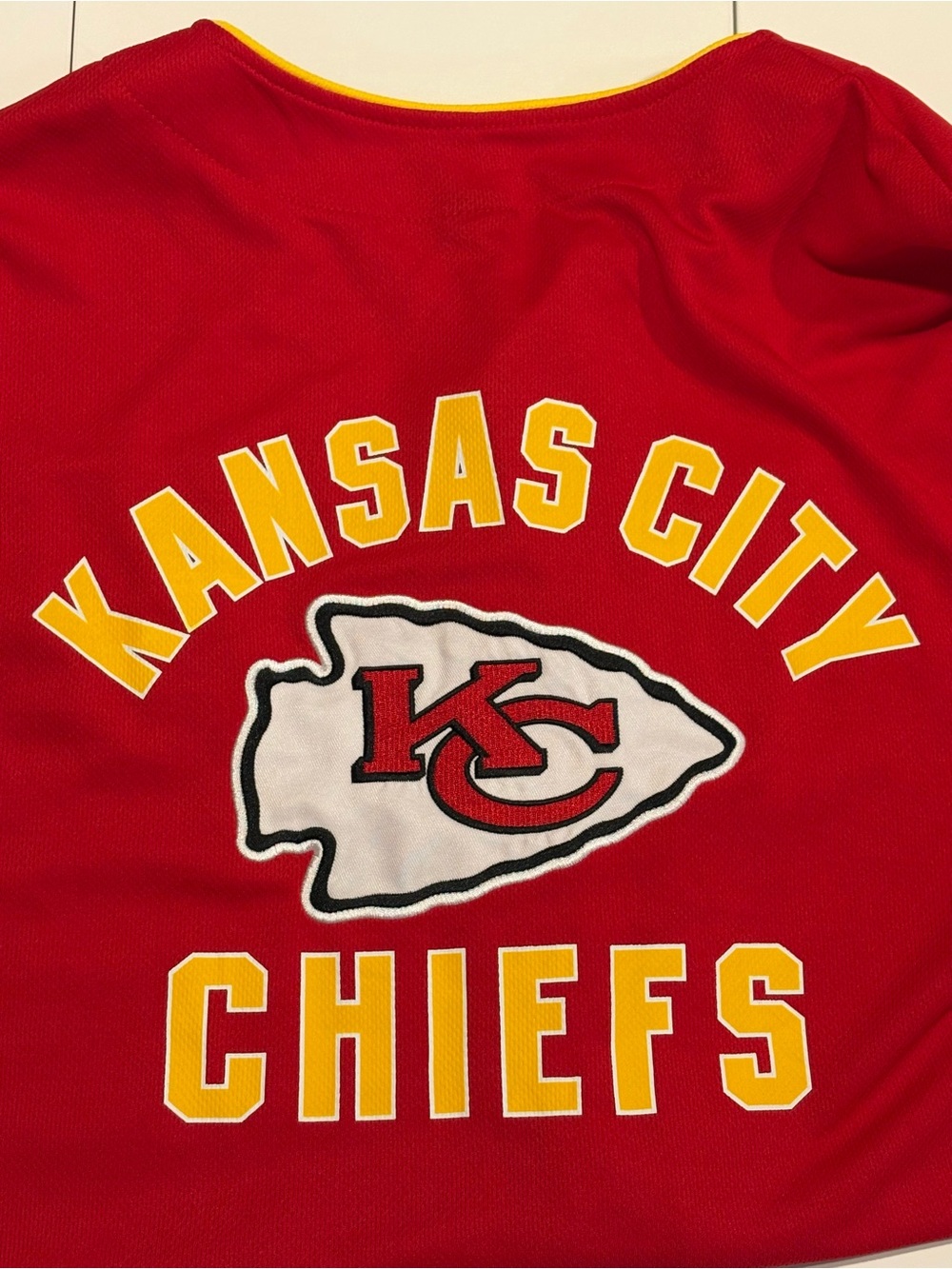 Kansas City Chiefs Button Front Baseball Jersey Men’s Large NFL Team Apparel - Picture 4 of 8